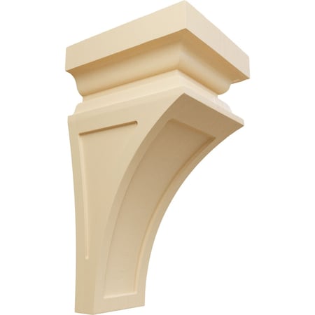 Ekena Millwork 7"W x 7 3/4"D x 14"H Jumbo Nevio Wood Corbel, Maple CORW07X07X14NEMA